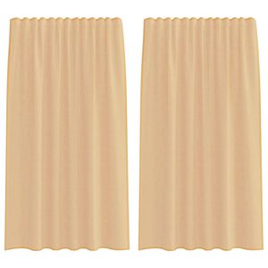 vidaXL Voile Curtains with Rod Pockets 2 pcs Sand