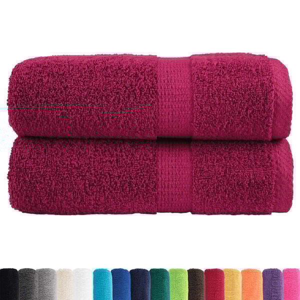 vidaXL Premium Guest Towels "SOLUND" 2 pcs Bordeaux 30x50 cm 600 gsm
