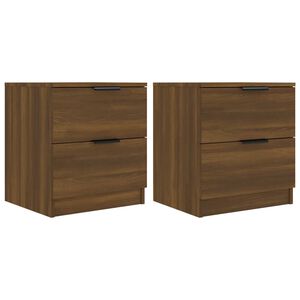 vidaXL Bedside Cabinets 2 pcs Brown Oak Engineered Wood