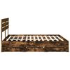 vidaXL Bed Frame with Drawer Smoked Oak 200 x 200 cm Engineer Wood