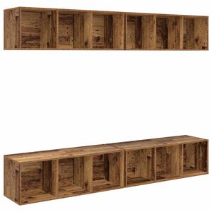 vidaXL TV Cabinet Set 4 pcs Old Wood 37 x 37 x 107 cm Engineered Wood