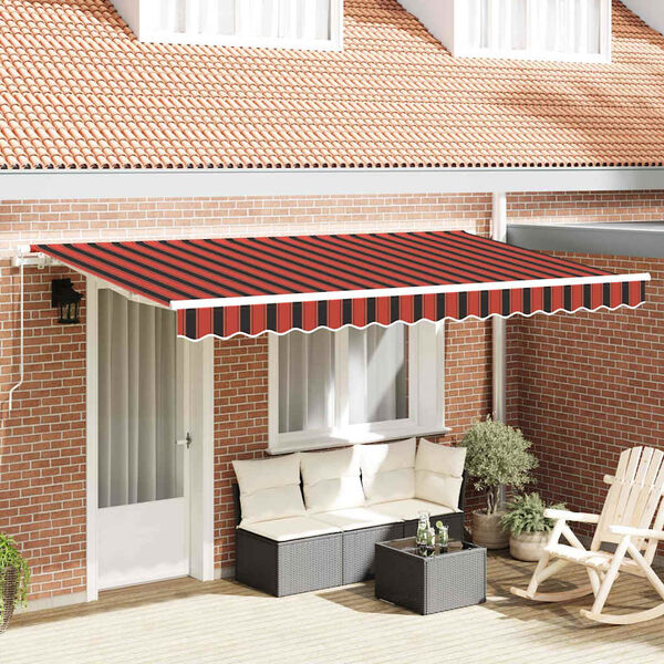 vidaXL Retractable Awning Manual Orange 400 x 200 cm Fabric