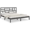vidaXL Bed Frame without Mattress Grey Solid Wood 200x200 cm