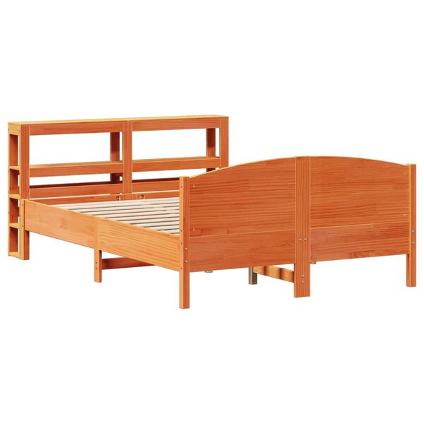 vidaXL Bed Frame without Mattress Wax Brown 160x200 cm Solid Wood Pine