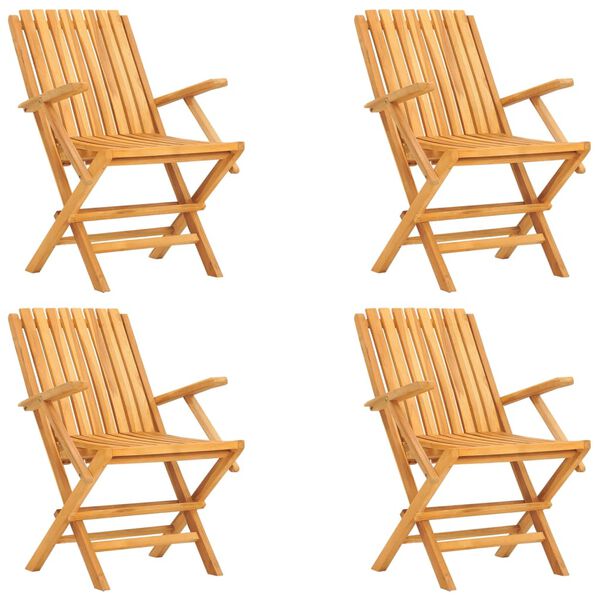 vidaXL 5 Piece Garden Dining Set Solid Wood Teak