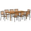 vidaXL Garden Dining Set 9 pcs Black Poly rattan