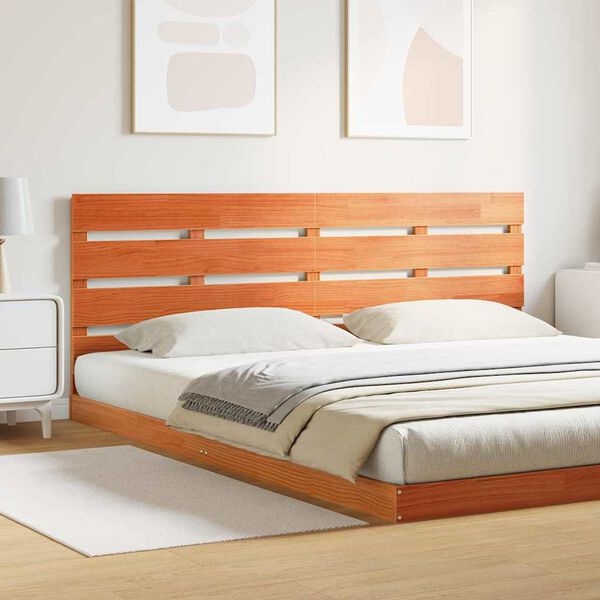 vidaXL Headboard Wax Brown 200.5 x 3 x 80 cm Solid Pine Wood