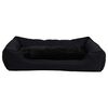 vidaXL Dog Bed Black 85.5x70x23 cm Linen Look Fleece