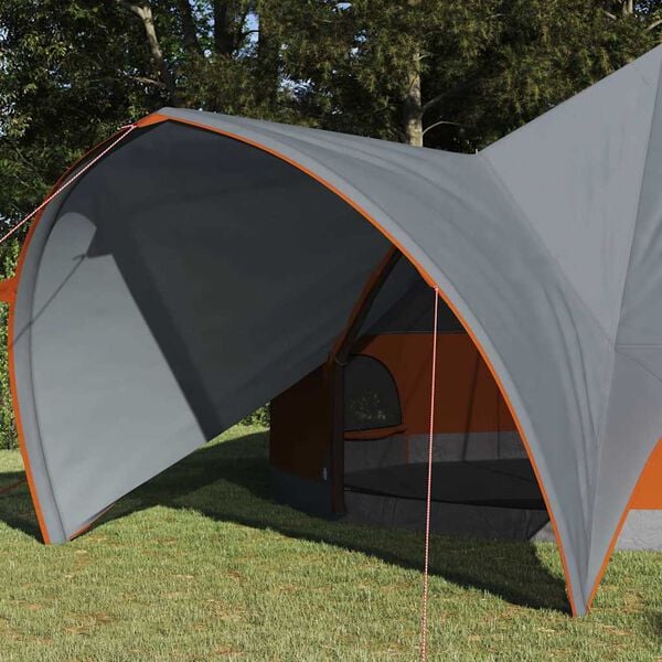 vidaXL Teepee Tent 9-Person Grey and Orange 502 x 502 x 297 cm