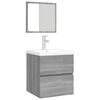 vidaXL Bathroom Sink Cabinet with Basin and Mirror Grey Sonoma