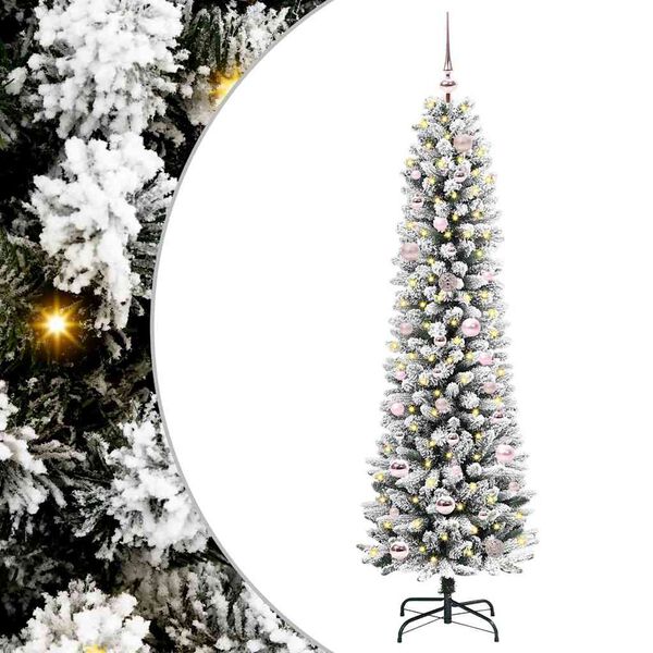 vidaXL Artificial Christmas Tree with 150 LEDs with Stand White 150 cm