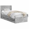 vidaXL Bed Frame with Storage and Headboard Concrete Grey 90 x 200 cm