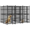 vidaXL Outdoor Dog Kennel Steel 7.37 m&sup2;