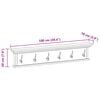 vidaXL Wall Mounted Coat Rack Natural 100 x 10 x 20 cm Solid Teak Wood