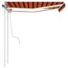 vidaXL Manual Retractable Awning with LED 3.5x2.5 m Orange and Brown