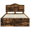 vidaXL Bed Frame Smoked Oak 120 x 190 cm Solid Pine Wood