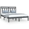 vidaXL Bed Frame without Mattress Grey 150x200 cm King Size Solid Wood