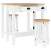 vidaXL 3 Piece Bar Set White Solid Wood Pine