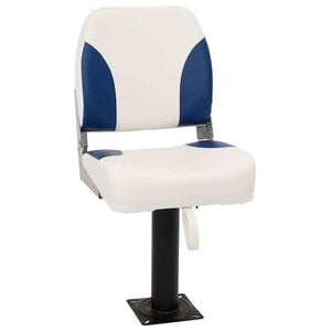 vidaXL Foldable Boat Seat 1 Set Blue and White 41x36x48 cm
