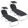 vidaXL Sun Lounger 2 pcs Polyester Black