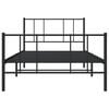 vidaXL Metal Bed Frame without Mattress with Footboard Black 75x190cm
