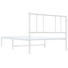 vidaXL Metal Bed Frame without Mattress with Headboard White 80x200cm