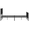 vidaXL Metal Bed Frame without Mattress with Footboard Black 183x213cm