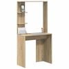 vidaXL Desk with Shelf Sonoma Oak 78.5 x 37 x 154.5 cm Engineered Wood