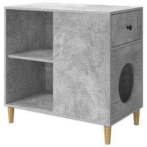 vidaXL Cat House Concrete Grey 72 x 42.5 x 70 cm Engineered Wood