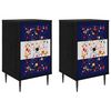 vidaXL Bedside Cabinet MAINZ 2 pcs Black Oak 36 x 33 x 61 cm