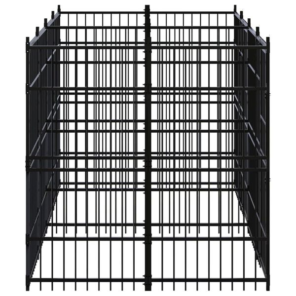 vidaXL Outdoor Dog Kennel Steel 11.06 m²