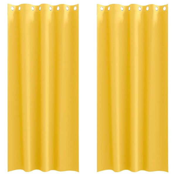 vidaXL Blackout Curtains with Rings 2 pcs Mustard Yellow 260 x 140 cm