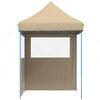 vidaXL Foldable Party Tent Pop-Up with 2 Sidewalls Beige