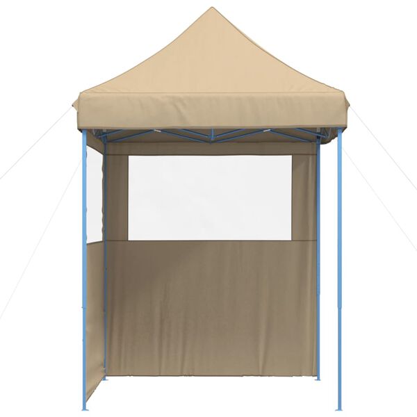 vidaXL Foldable Party Tent Pop-Up with 2 Sidewalls Beige