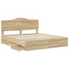 vidaXL Bed Frame with Drawer Sonoma Oak 180 x 200 cm Engineer Wood