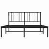 vidaXL Metal Bed Frame without Mattress with Headboard Black 135x190cm