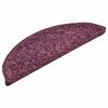 vidaXL Stair Mats 15 pcs 56x17x3 cm Dark Purple Half Round