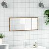 vidaXL LED Bathroom Mirror Artisan Oak 100x8.5x37 cm Engineered Wood