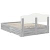 vidaXL Bed Frame with Drawer Grey Sonoma 140 x 190 cm Engineered Wood