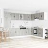 vidaXL Sink Base Cabinet Lucca 2 pcs Grey Sonoma Engineered Wood