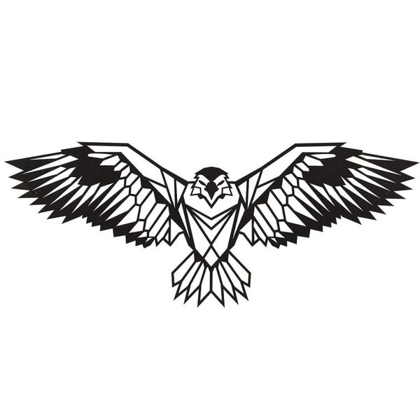 Homemania Wall Decoration Eagle 100x44 cm Steel Black