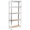 vidaXL Storage Shelf Silver 75x30x172 cm Steel and MDF