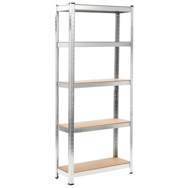vidaXL Storage Shelf Silver 75x30x172 cm Steel and MDF