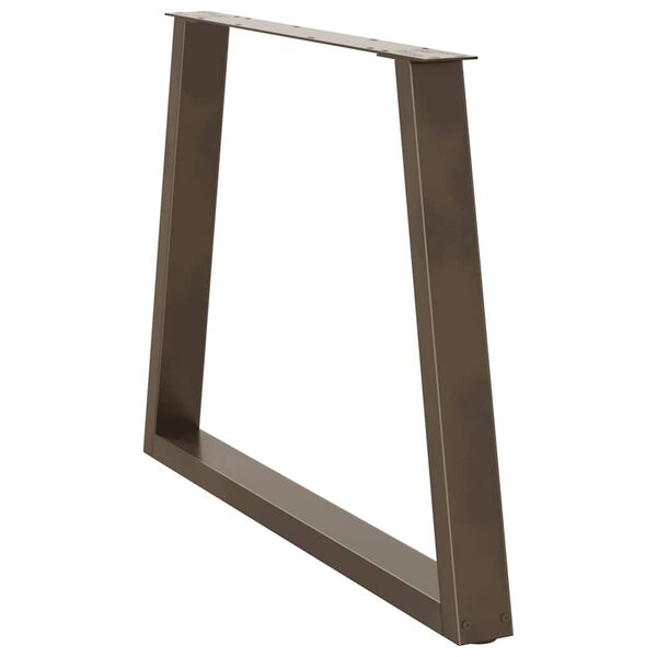 vidaXL Dining Table Legs V-Shape 3 pcs Natural Steel 90x(72-73.3) cm Steel