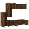 vidaXL 5 Piece TV Wall Units Smoked Oak Engineered Wood