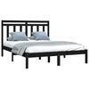 vidaXL Bed Frame without Mattress Black 140x190 cm Solid Wood