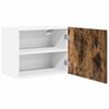 vidaXL Hanging Cabinet with Door Smoked Oak and White 50 x 31 x 40 cm