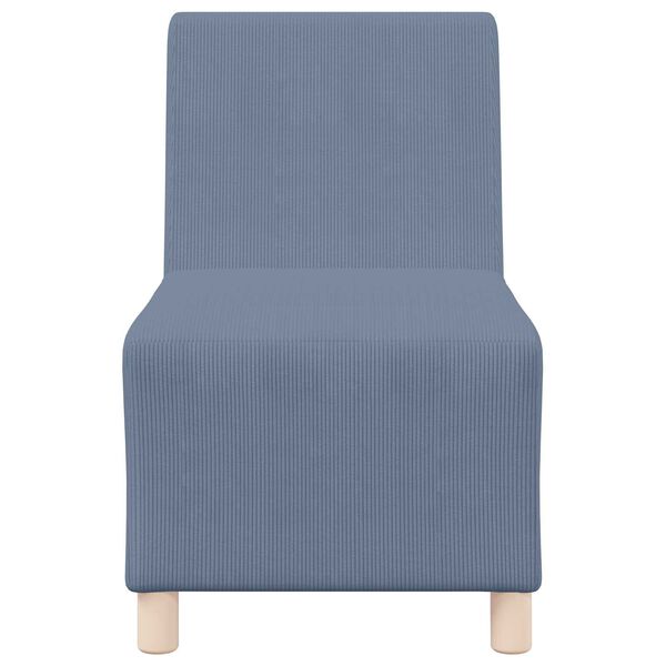 vidaXL Modular Sofa Unit Armless Blue 55 x 74 x 82 cm Corduroy Fabric