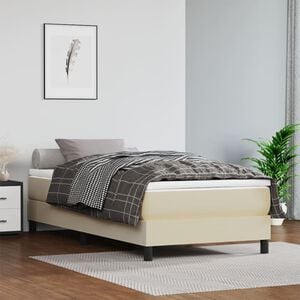 vidaXL Pocket Spring Bed Mattress Medium Cream 80x200x20 cm Faux Leather
