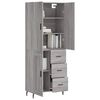 vidaXL Highboard Grey Sonoma 69.5x34x180 cm Engineered Wood